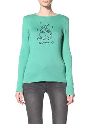 acrobat womens aquarius long sleeve crew sweater (lucky charm